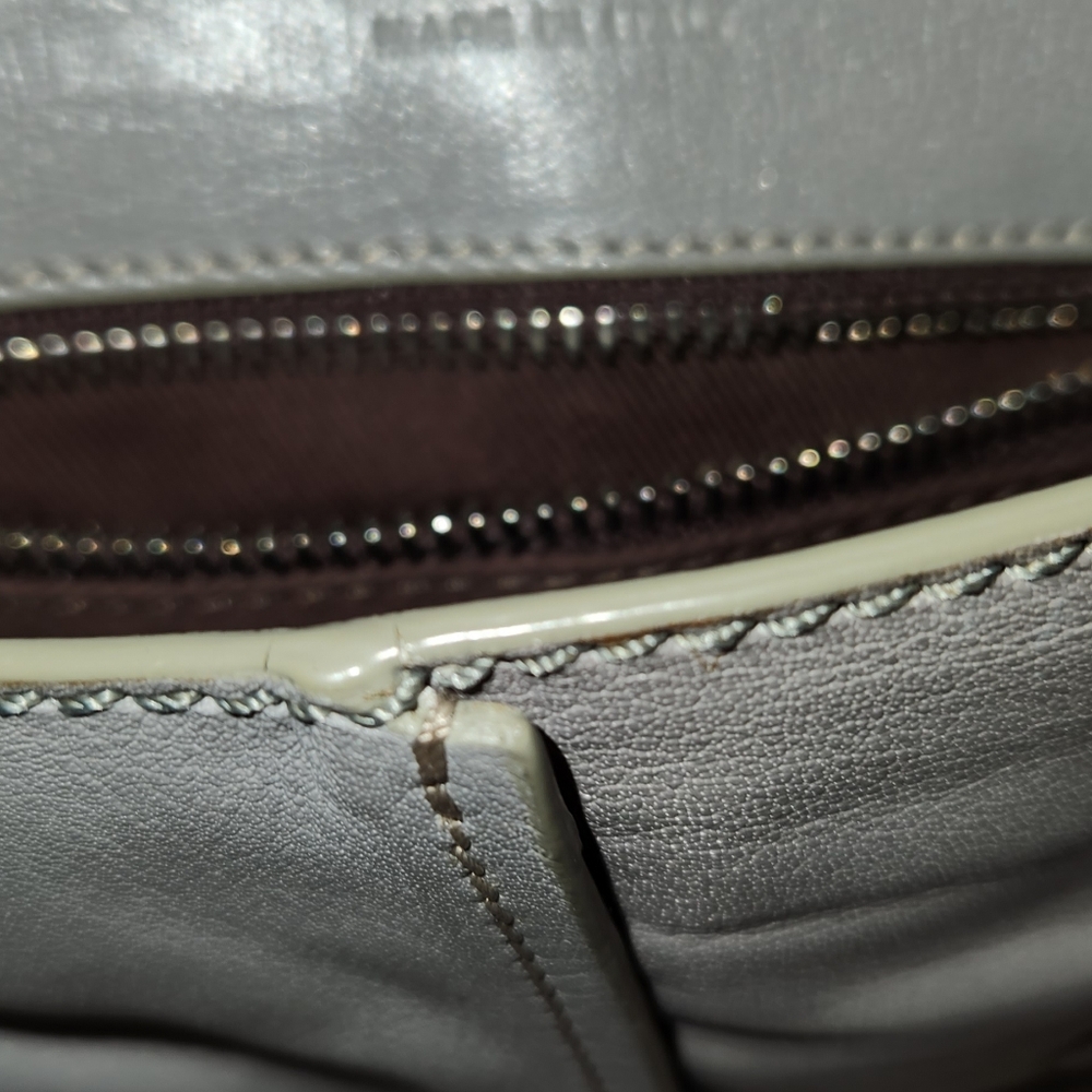 Chloe Wristlet Bag Gray Cream Snake Yellow. Leather Good Needs Some Cleaning. - Picture 10 of 16